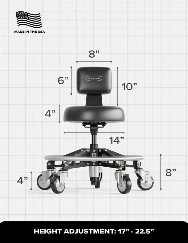 Vyper Industrial 400 lb Capacity Robust Steel Max Ez-Lift Shop Chair