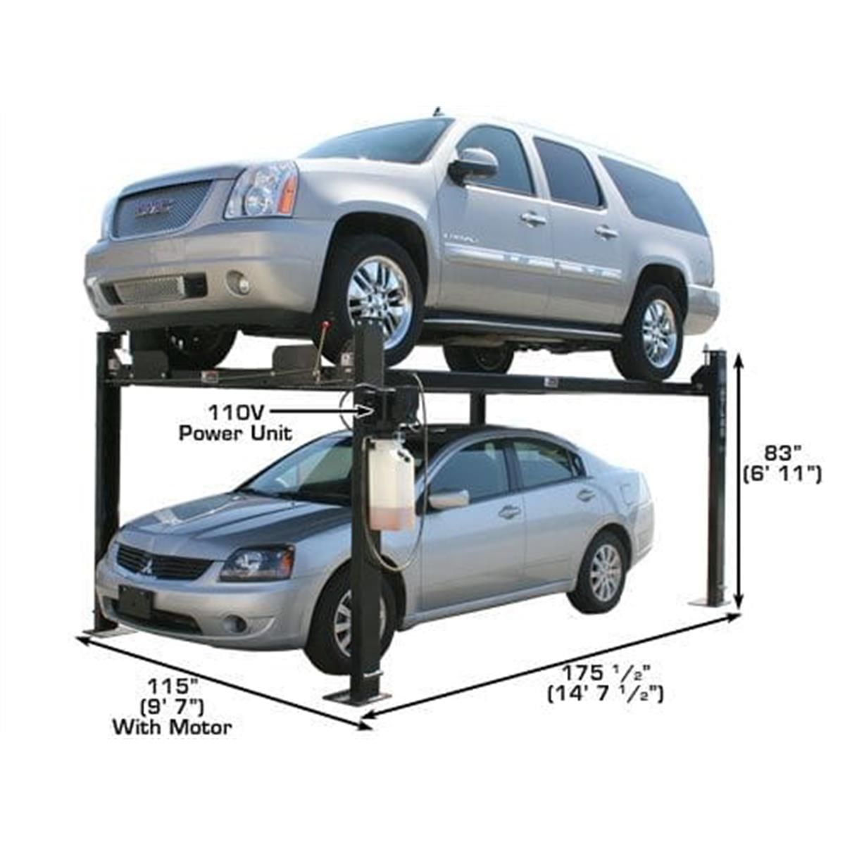 Atlas Equipment PRO8000 4 Post Lift + RJ35 Sliding Jacks Combo